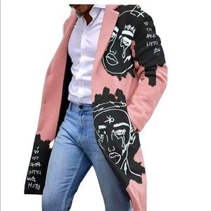 fashion unbranded mid length men coat jacket sz L